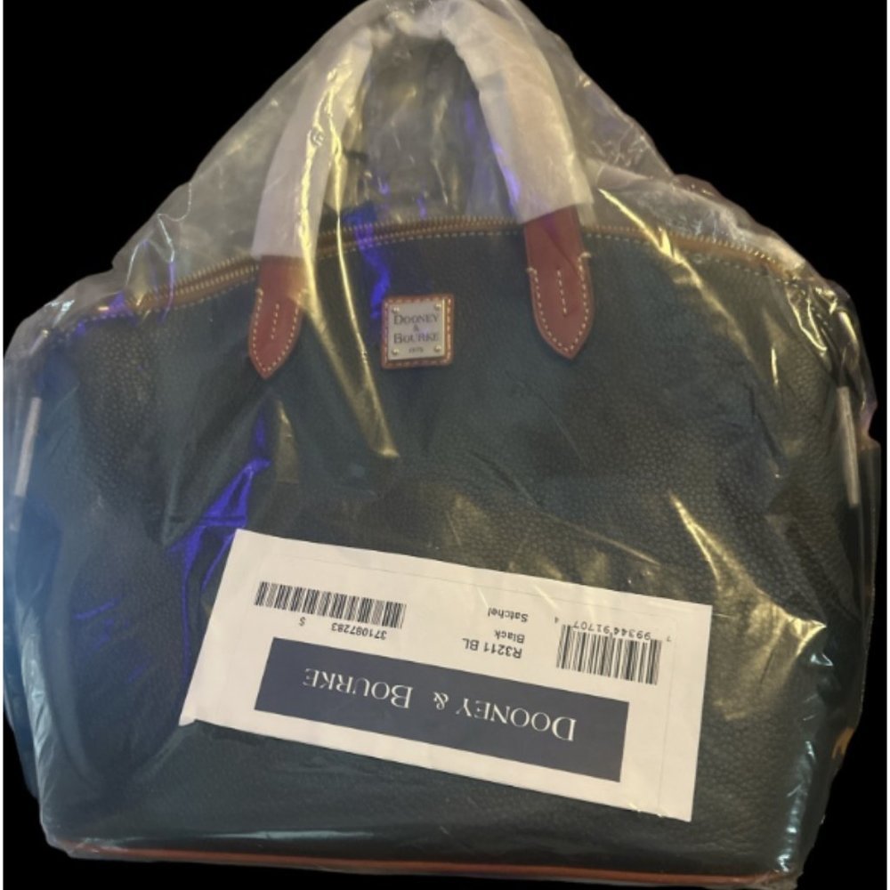Dooney & Bourke Black Pebble Grain Leather Satchel NWT - Picture 2 of 6